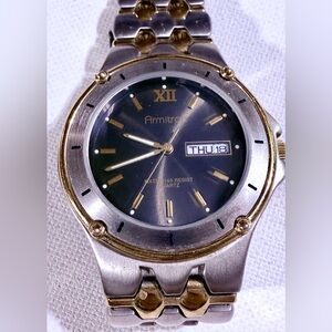 Armitron Two-Tone Silver and Gold Watch with Black Dial